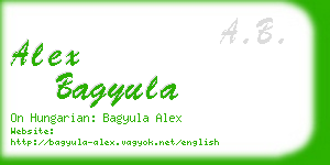 alex bagyula business card